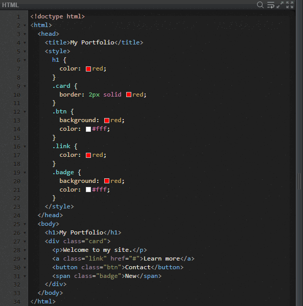 Search and Replace in the editor