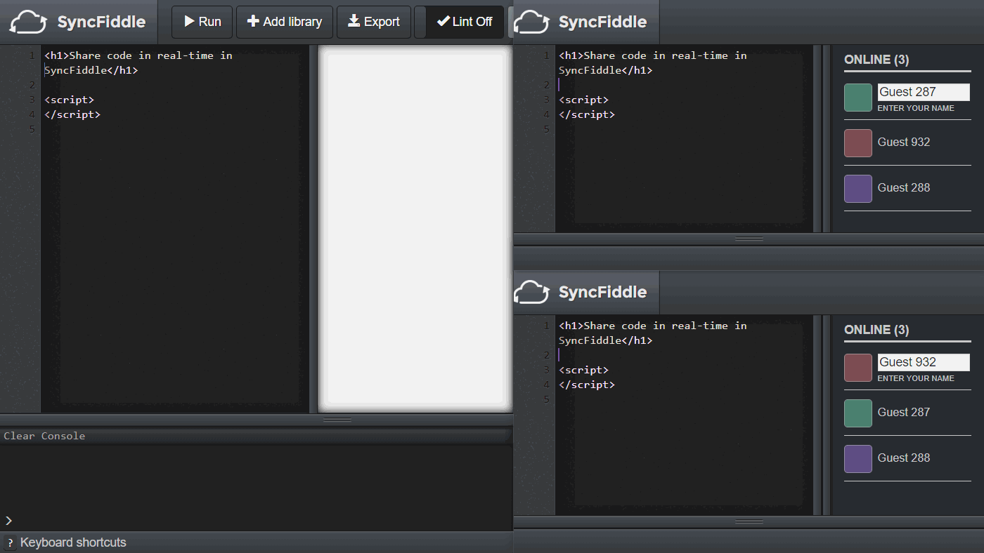 Syncfiddle Collaborate Html Css And Javascript Code In Real Time With Online Developers In Your Browser